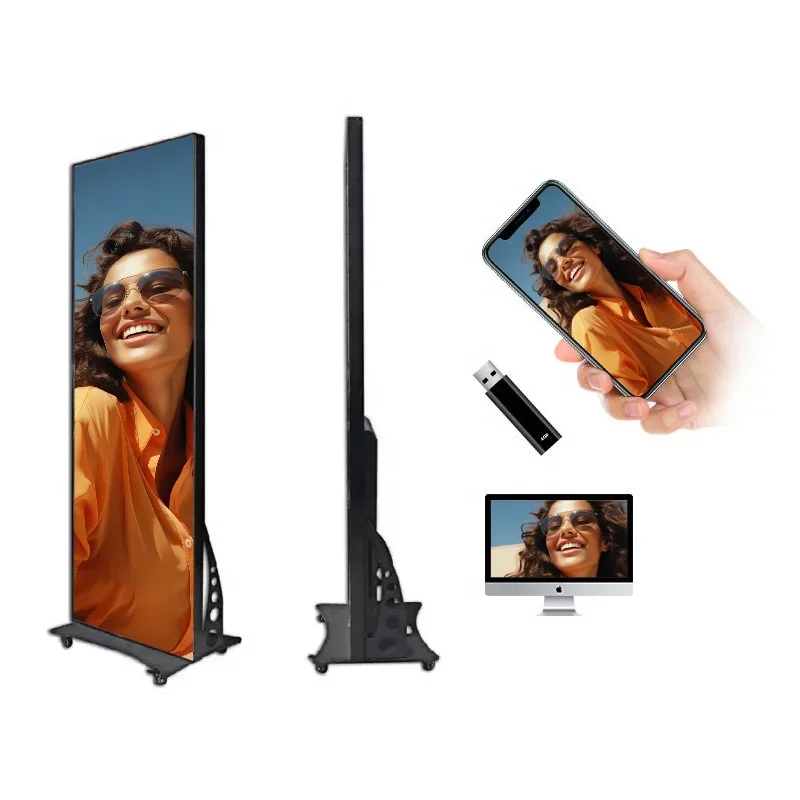 Hot-selling 17-inch digital high definition poster holder Led display indoor advertising machine P2 Led poster screen