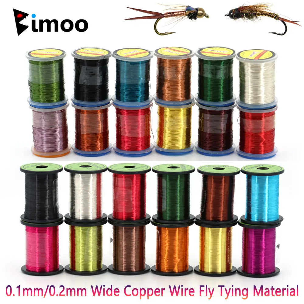 

Bimoo 12 катушек, смесь 0,1 мм, 0,2 мм, широкая медная проволока, материал для завязывания мушек для сухой мух, нимфа, стримера, корпус, ребер, форель, рыболовная приманка