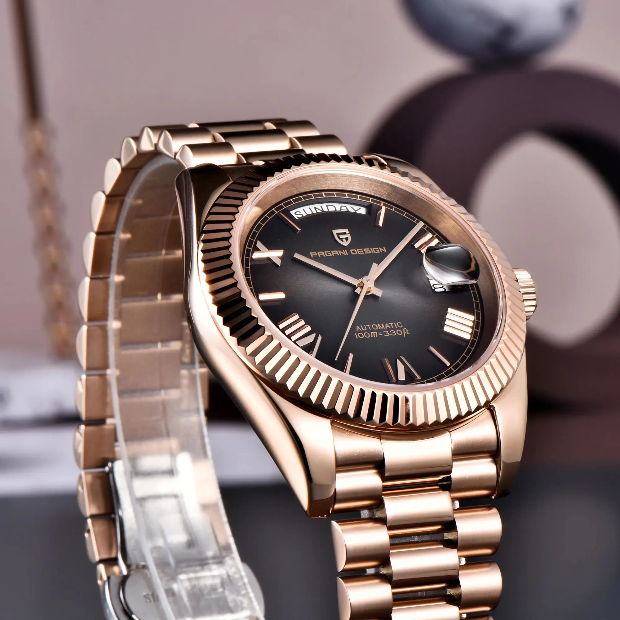 

PAGANI DESIGN Men's Watches Top Luxury Rose Gold Automatic Watch For Men Date Week DD36 Mechanical Wristwatch Men 2025 New Clock