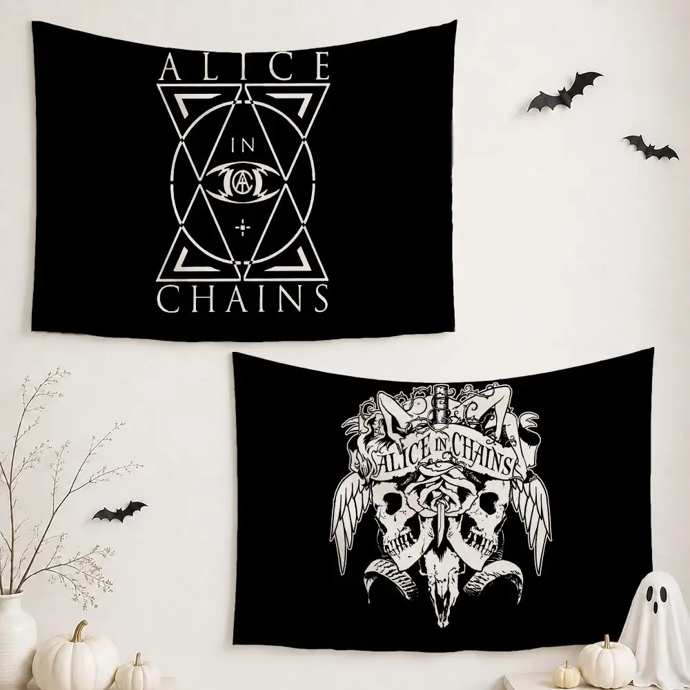 Rock Band A-Alice in Chains			 Tapestry Wall Hanging Tapestry Aesthetic Room Decor Banners for Bedroom Living Room Outdoor Party