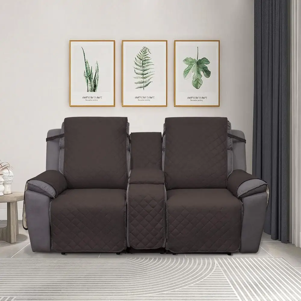 PureFit Recliner Cover, 2 Seat, Water Resistant, Reversible, Non-Slip, Washable, Chocolate/Beige