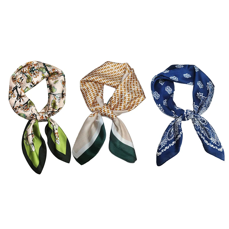 Модные женские одинарные шарфы 70x70 см, квадратный шелковый шарф с имитацией солнца, красивый цвет, пляжная шаль, шарфы, подарок на вечеринку