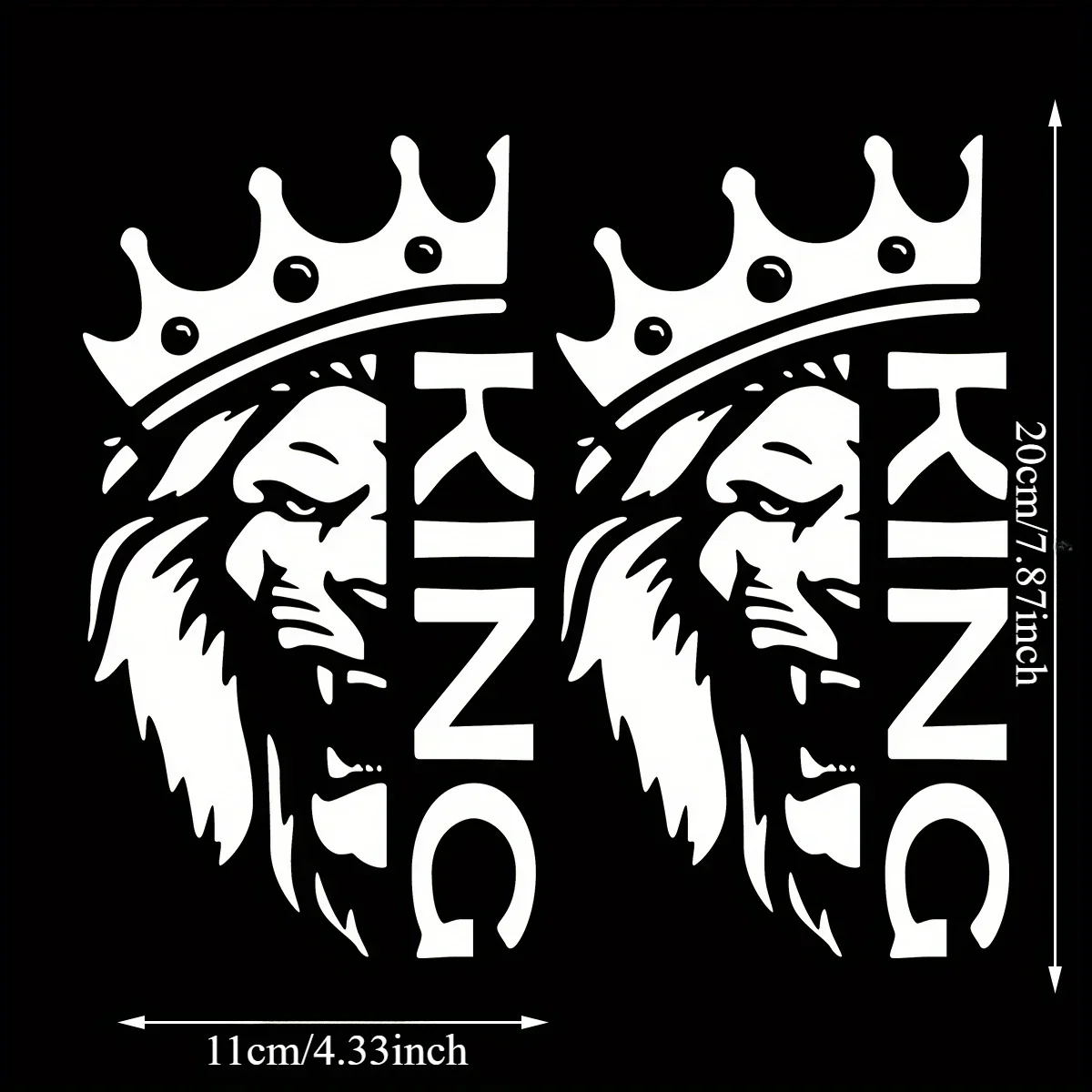 2PCS/SET Holographic Lion King Auto Moto Sticker, Trendy Crown & Lion Design Decal for Car Motorcycle, Exterior Customization