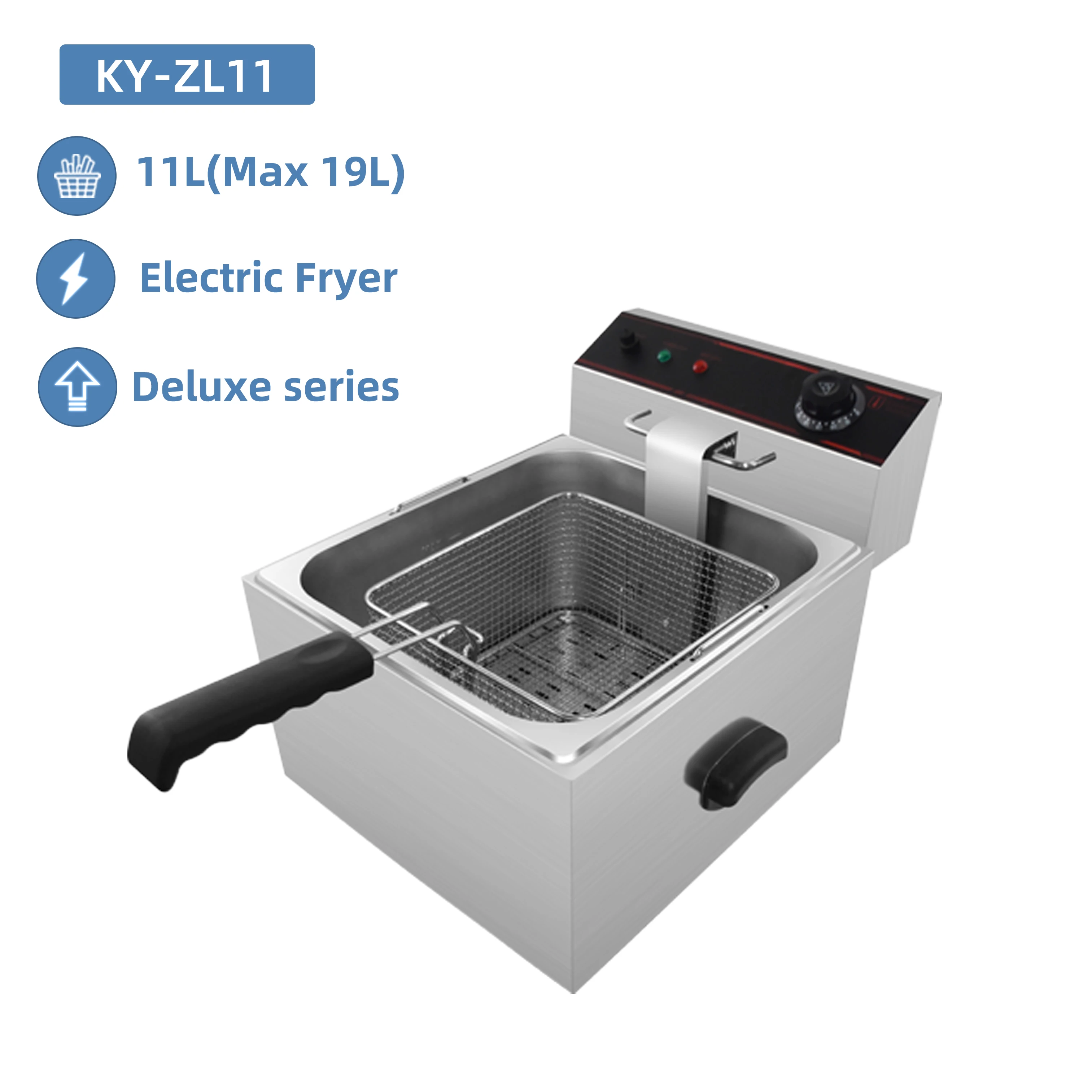 

11L Automatic Fryer Commercial Restaurant Deluxe Series Adjustable Multifunction Fried Chicken French Fries Electric Deep Fryer