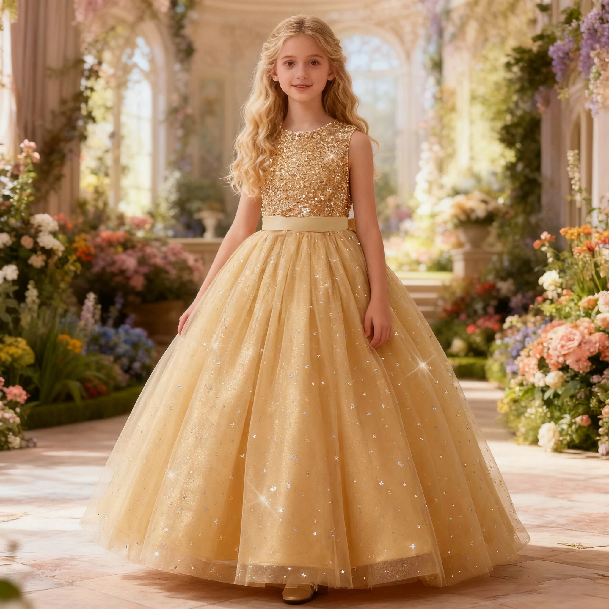 

Elegant Sequin Bridesmaids Party Dresses for Girls Big Bow Tulle Wedding Birthday Prom Girl Dresses Pageant Evening Kids Clothes