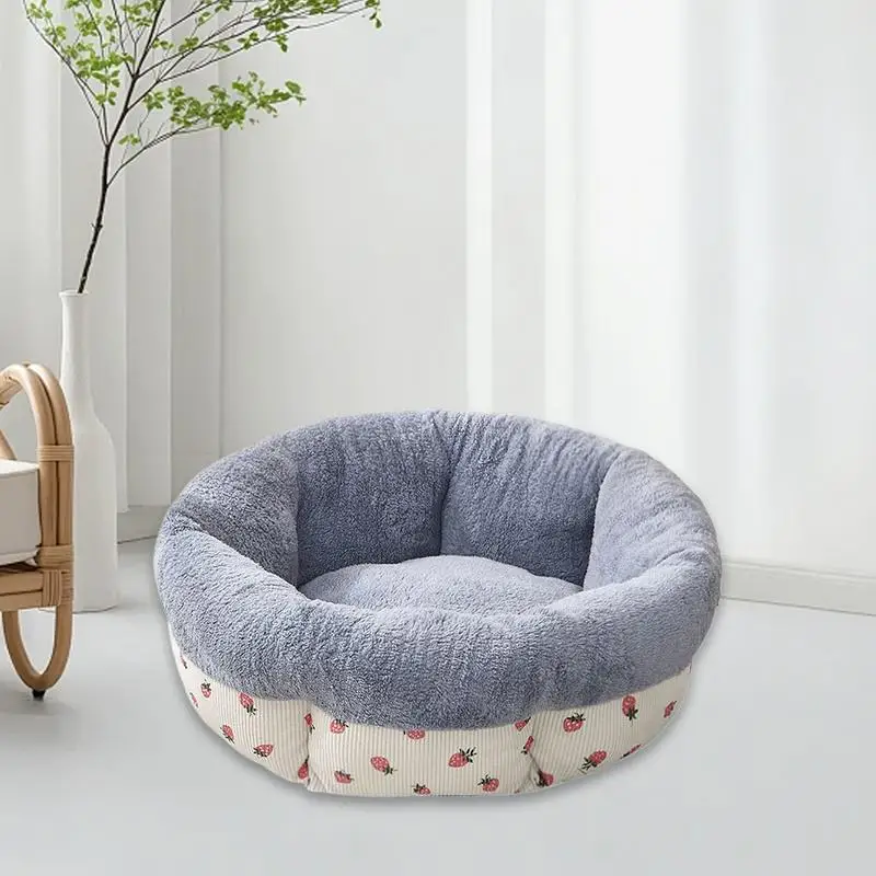 Cat Beds For Indoor Cats | Warm Round Donut Pet Bed For Cats Or Small Dogs | Machine Washable Calming Soft Cat Bed All Seasons