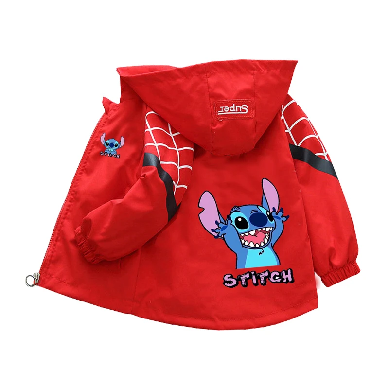 New Spring Autumn Cartoon Thin style Children costume boys Stitch Coats Jacket girls Hooded Coat Kids Outwear boy Clothing