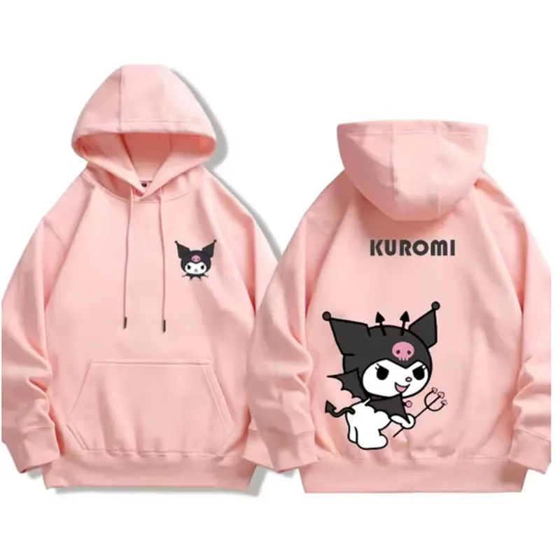 Miniso Melody Kuromi Jersey Sudadera con capucha para mujer Precioso motivo de dibujos animados Mezcla de algodón suave Traje de moda para adolescentes Fashionistas