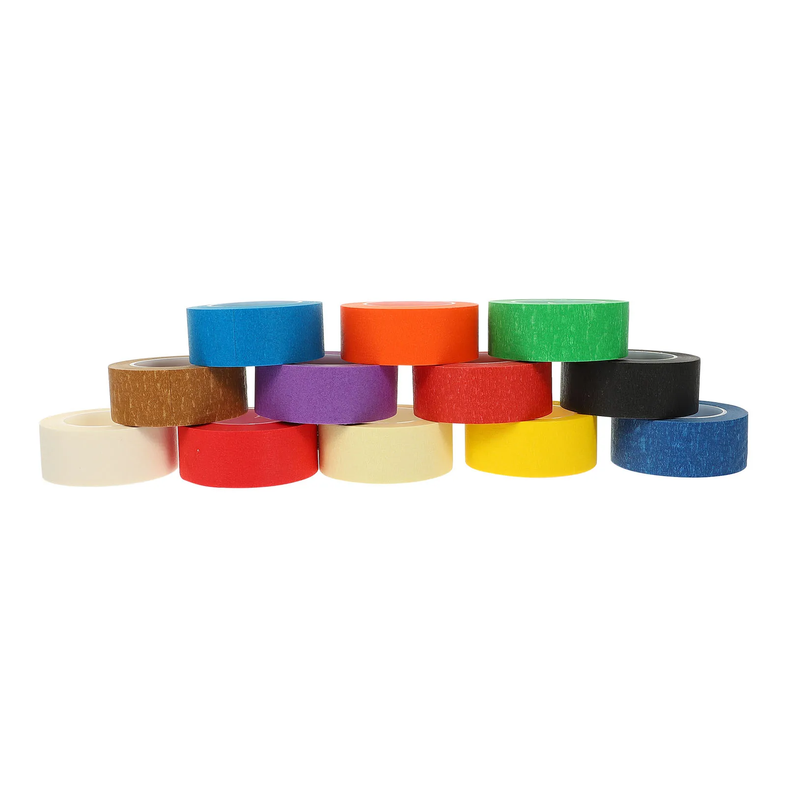 

12 Rolls Colored Masking Tapes Bright Art DIY Tapes Textured Paper Kids Drawing Reusable Decorative Adhesive