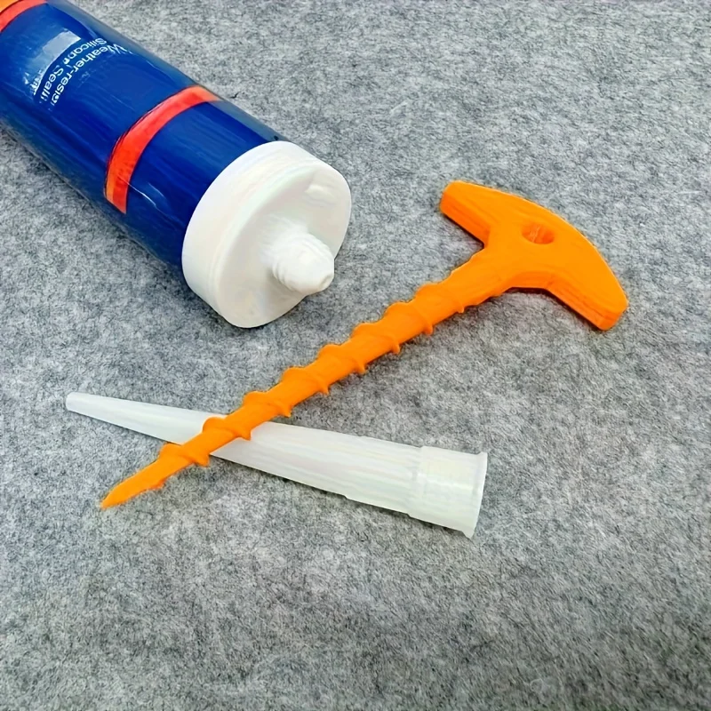 Silicone seal cap and seal gun nozzle removal tool, silicone seal cap used for open core tubes to prevent rapid drying