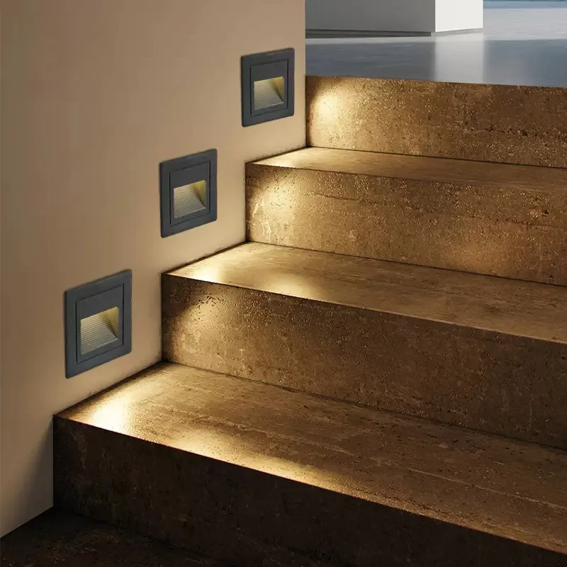 Step light Recessed skirting corner stair side wall light