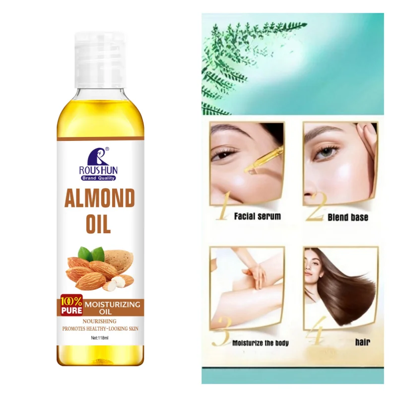 118 مل زيت جسم اللوز زيت العناية بالبشرة ترطيب البشرة سعة كبيرة زيت أساسي للجسم بالكامل للجسم والوجه واليد والشفاه والعين #2