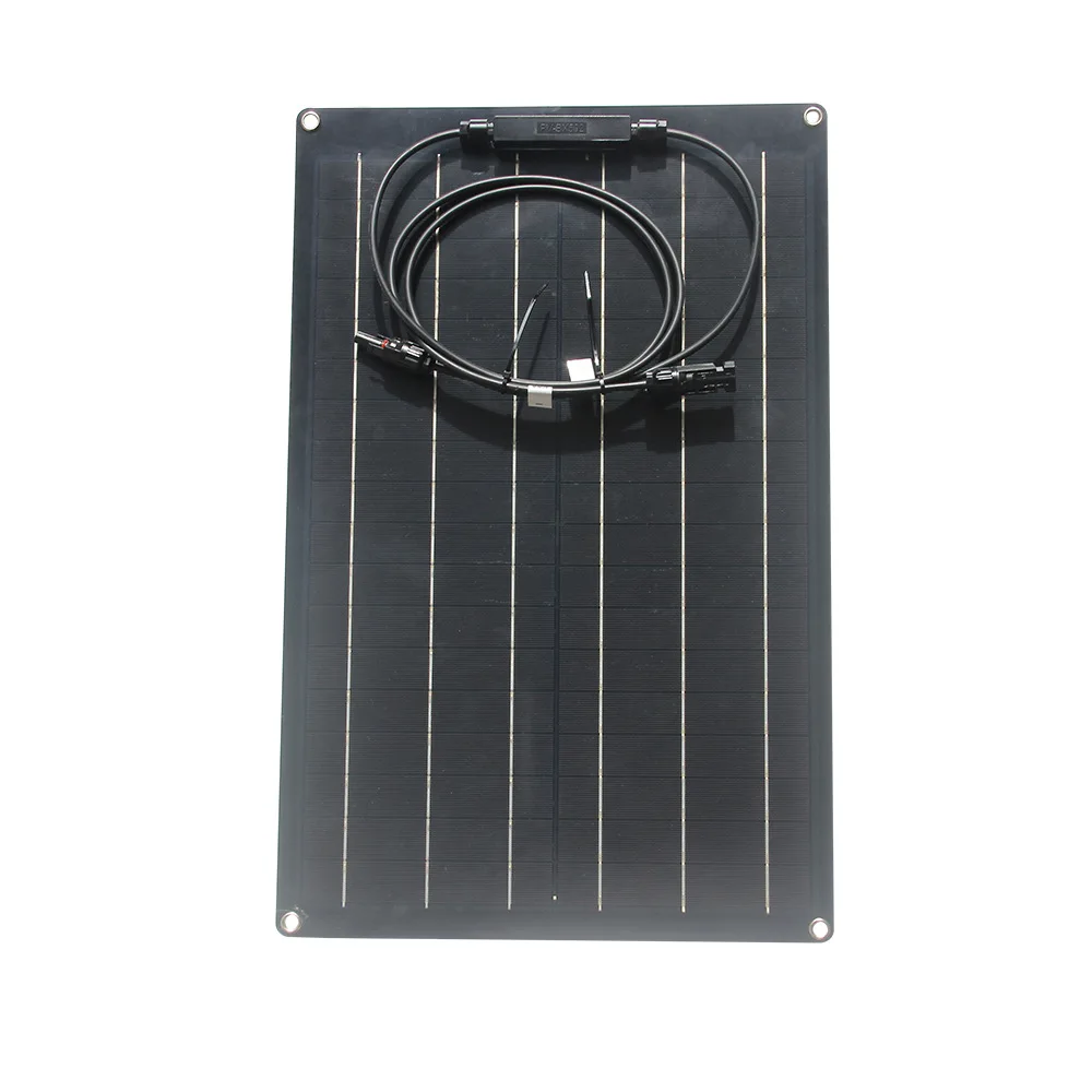 30W 18V MC4 Output Ultra Flexible Solar Panel Charger for 12V-18V Battery RV Car Boat Motorhomes Charging 5PCS