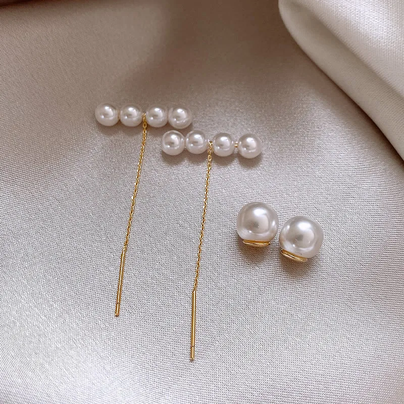 2025 Unusual Design Metal Earline Pearl Pendant Earrings For Women\'s Various Wearing Ear Accessories Fashion Jewelry For Girl‘s