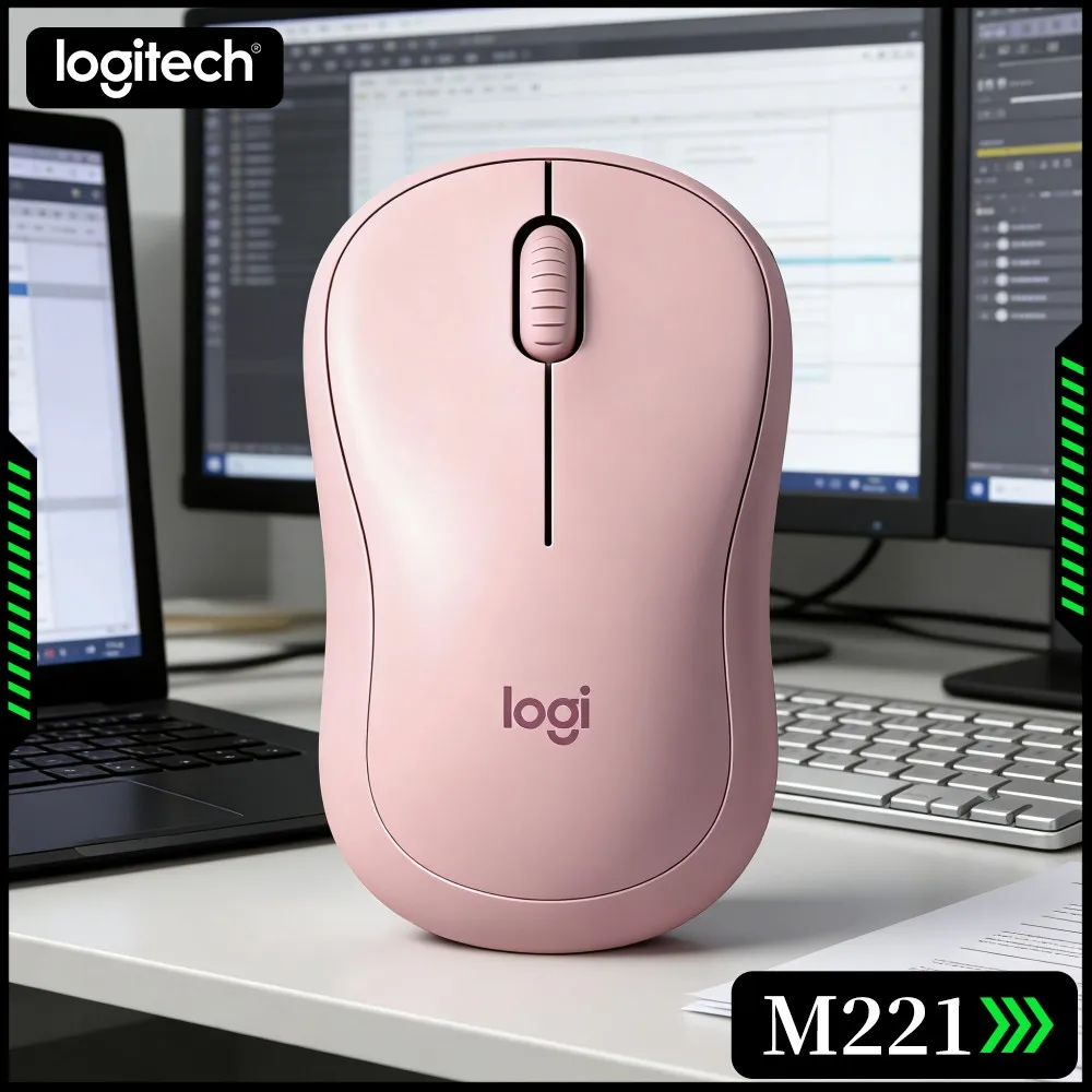 Logitech M221 Wireless Office Mice 2.4G Silent Operation Precise Tracking For Home Laptop Desktop Notebook Computer Daily