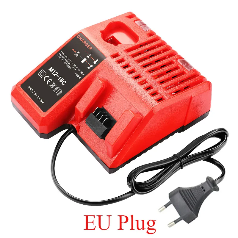 dawupine M12-18C Li-ion Battery Charger For Milwaukee 10.8V 12V 14.4V 18V C1418C 48-11-1815/1828/1840 M18 M14 M12 Battery