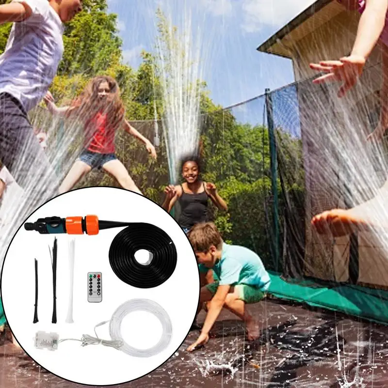 Trampoline Sprinkler For Kids Rotating Water Sprinkler Toys For Outdoor Backyard Fun Outdoor Backyard Rotating Trampoline