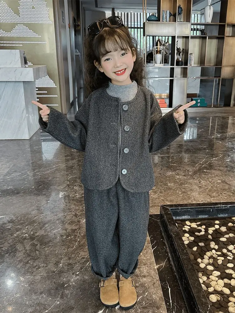 Winter New Children Fleece Jacket 2pcs Set Boys Fleece Thicken Sets Winter Warm Suit Baby Girls Jacket+pants 2 Pcs Kids