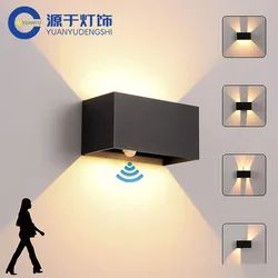 Outdoor Waterproof IP65 Wall Lamp Porch Light 90-260V Garden lamp Decoration PIR Motion Sensor Night indoor Outdoor Wall light