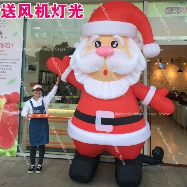 Christmas inflatable window climbing old man hat air model snowman cartoon luminous decorative tree props large