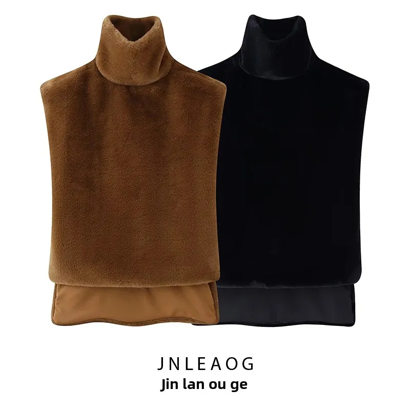 

Модный универсальный маленький высокий воротник из искусственного меха, шило JNLEAOG, осеннее новое поступление, женская одежда из полиэфирного волокна, для поездок на работу