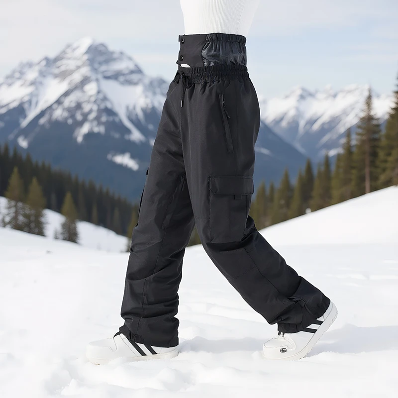 New Winter Ski Pants Women Single Board Outdoor Windproof Waterproof Work Pants Men Warm Breathable Loose Sports Snow Pants