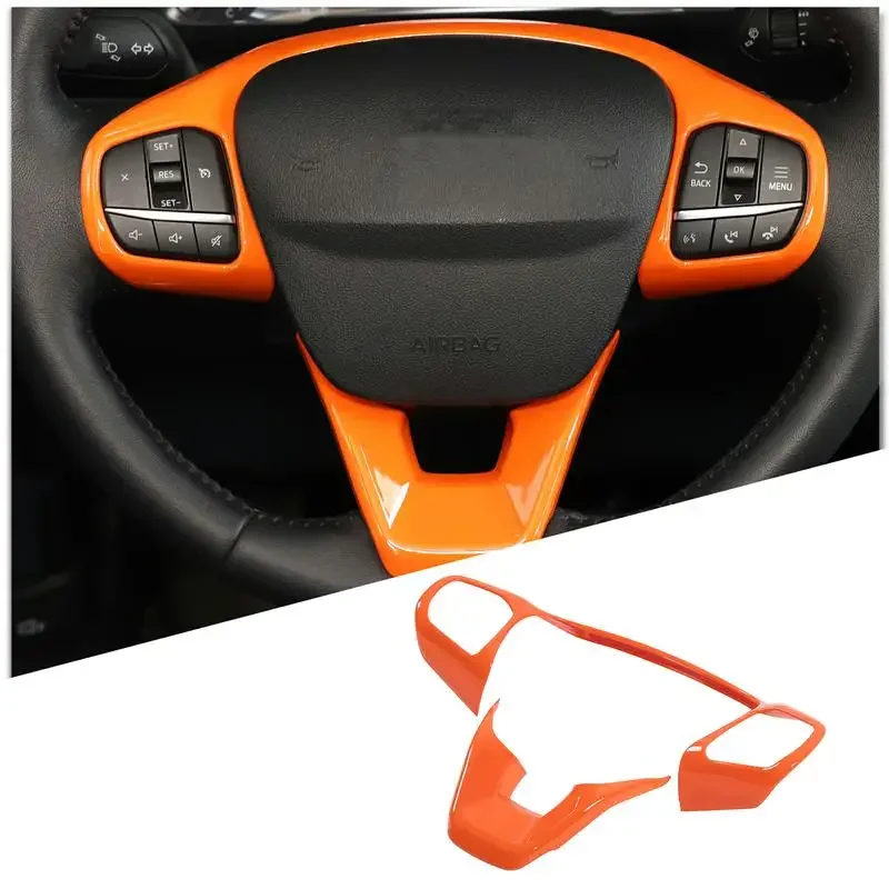 

For Ford Maverick 2022 Car Steering Wheel Panel Cover Trim Frame Sticker ABS Carbon Fiber Steering Wheel Protection Accessories