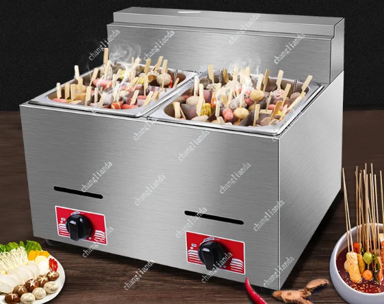 Commercial LPG Gas Deep Fryer With 8L Basket and Lid Stainless Steel Countertop Propane-LPG for Chips Fast Food Restaurant