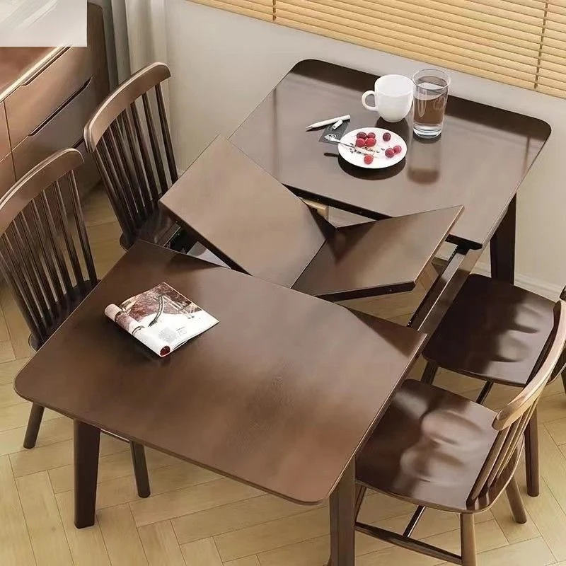 

Retractable stretching solid wood quality multi-functional table folding household