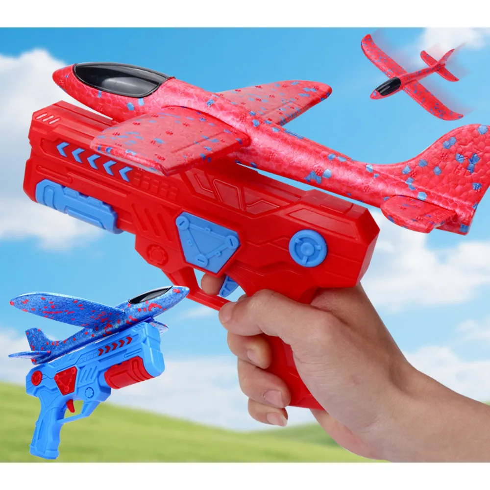 

Foam Catapult Plane Launcher Gun Hand Throwing Flying Toy for Kids Outdoor Sports Fun Flight Game for Boys Girls