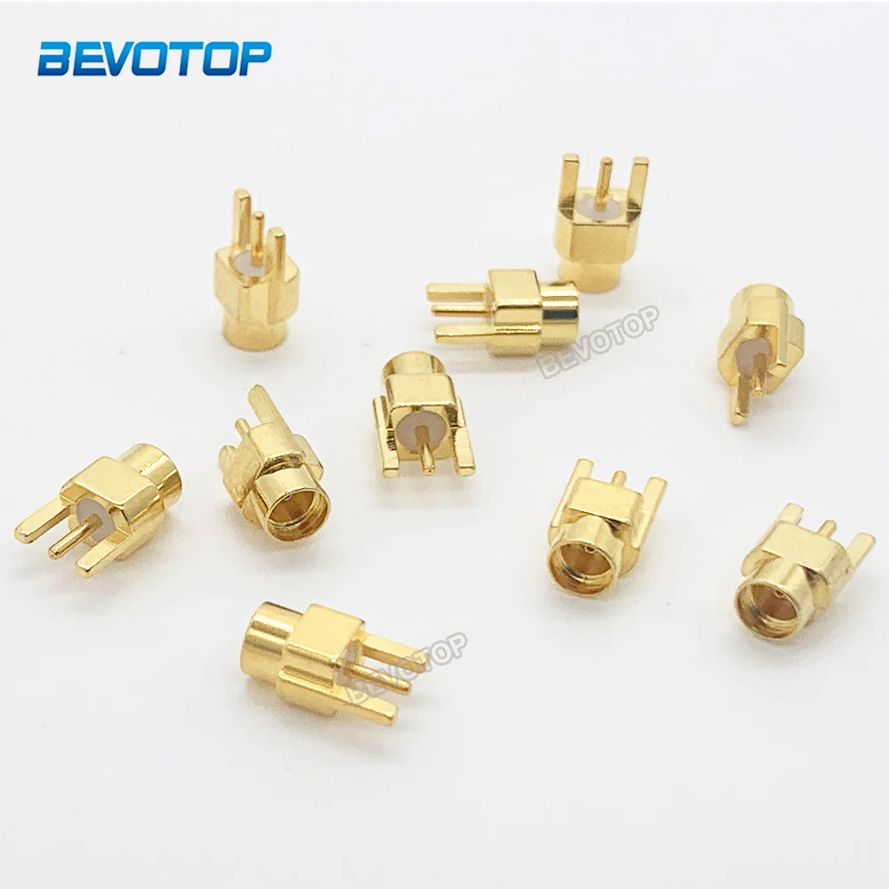 10Pcs/Lot MMCX Female Jack Connector PCB Mount With Solder Straight Goldplated 3 Pins MMCX RF Connector