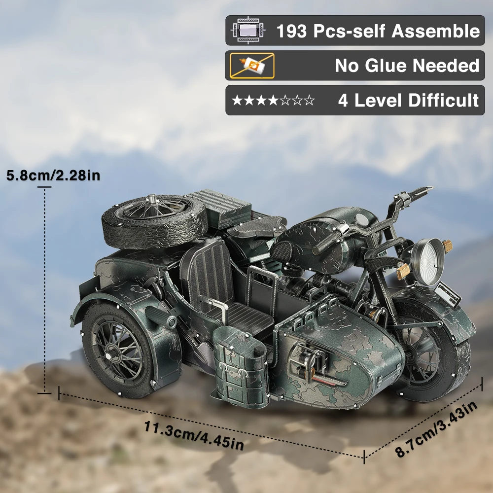 Piececool 3D Metal Puzzles 750 Motorcycle Assembly Model Kits Diy Toy Christmas Birthday Gifts Jigsaw Home Decoration