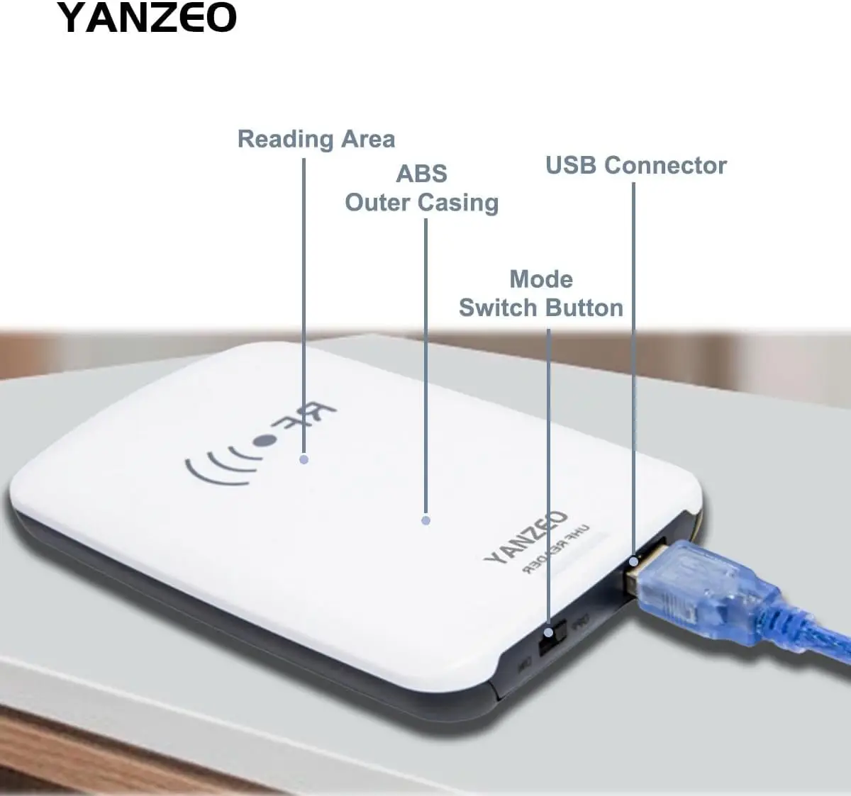 Yanzeo SR3308 860-960Mhz UHF RFID Reader Writer USB Desktop RFID Reader with Keyboard Emulation Output Free SDK+UHF RFID TAG