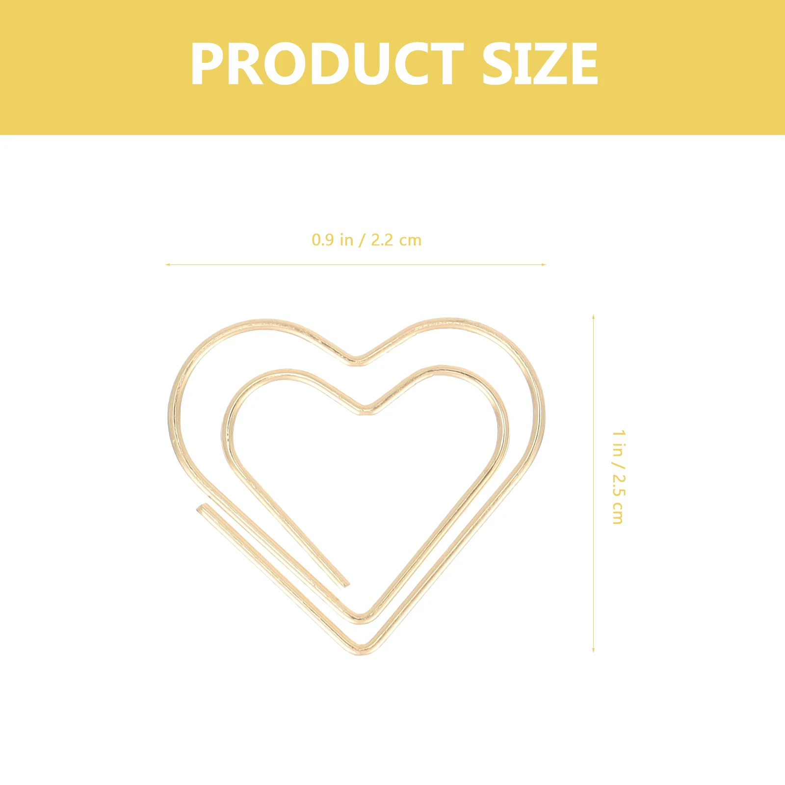 

100pcs Heart Shape Metal Paper Clips Rose Gold Plating Office School Bookmark Pins Note Clamps Student Accessories