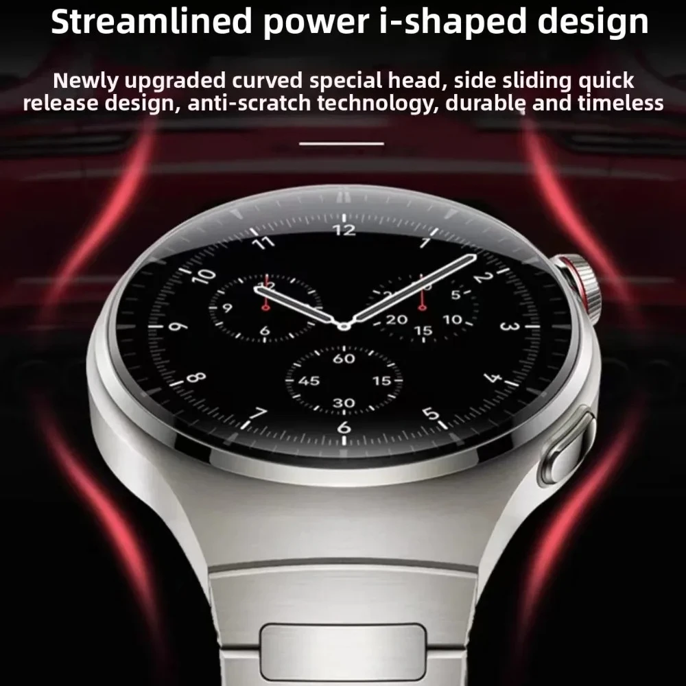 Original Titanium Strap for Huawei Watch 5 46MM No Gaps Luxury Metal Band for Huawei Watch 5 42mm Business Quick Release Band