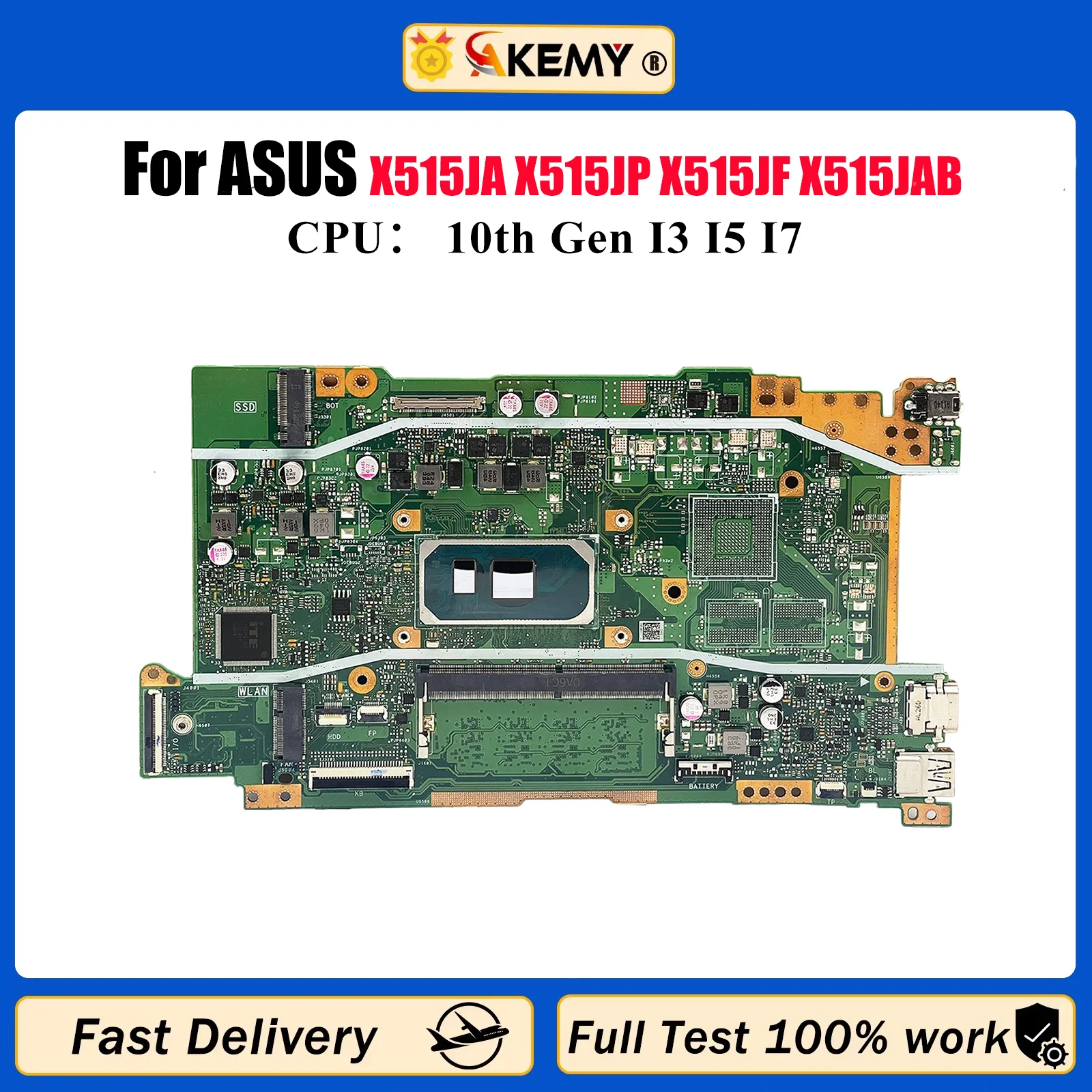

X415JA Материнская плата для ноутбука ASUS VivoBook X415J V4200J V5200J A416J X515JA X515JP X515JF X515JAB Материнская плата с процессором I3 I5 I7