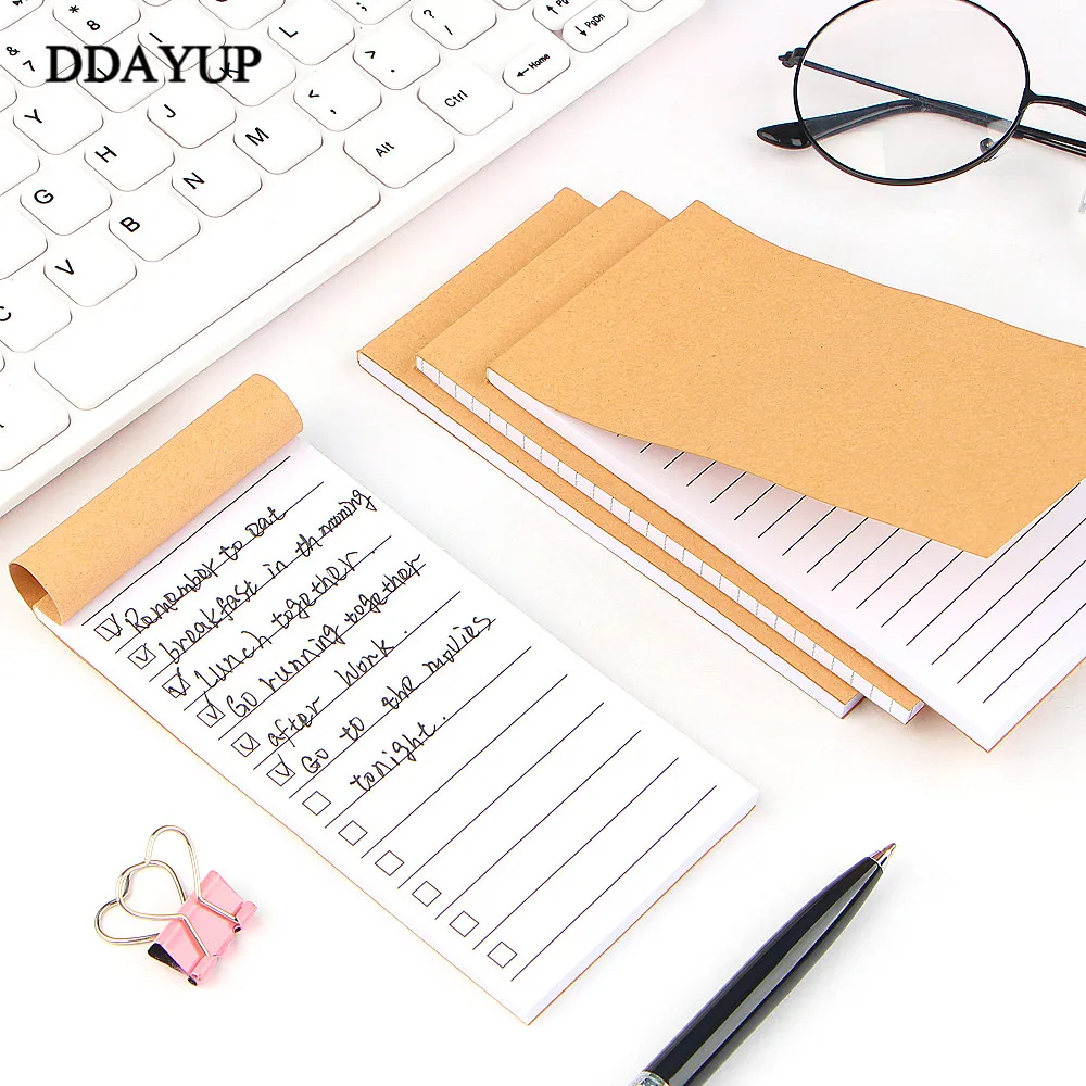 Pocket Kraftpapier Memo Pad Notepad Briefpapier Scrapbooking Memo Notes Te Doen Lijst Tear Checklist Note Pad