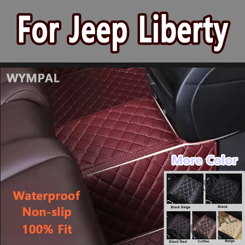 Tapetes de couro luxuosos para carro, para jeep liberty cherokee kk 2008 ~ 2012, almofadas universais à prova d'água, tapete para carro