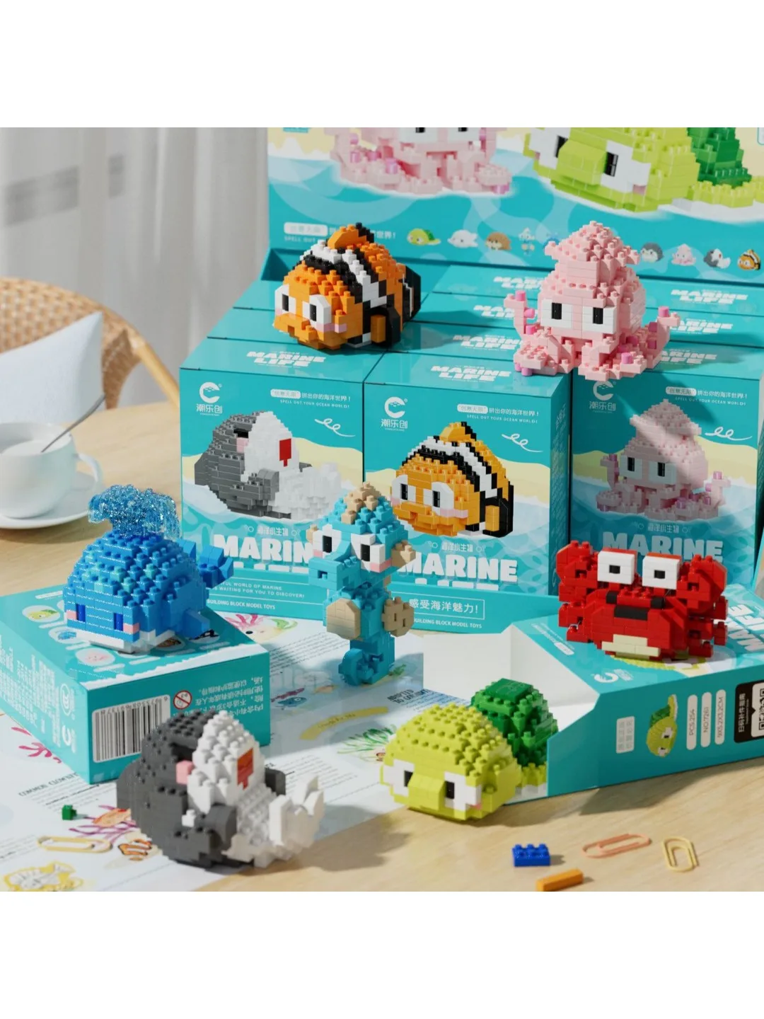 Blocs de construction assemblés en petites particules de pingouin pour enfants de 6 à 10 ans, animaux, Micro bloc de diamant, jouet éducatif en brique