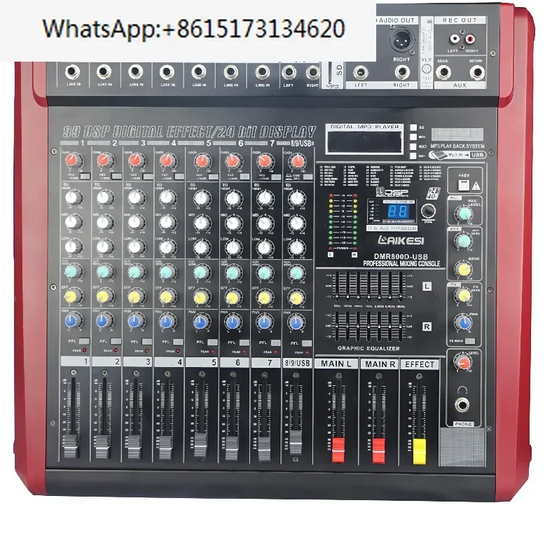 new DMR800D power  500Wx2 mixer consola de sonido audio mixer