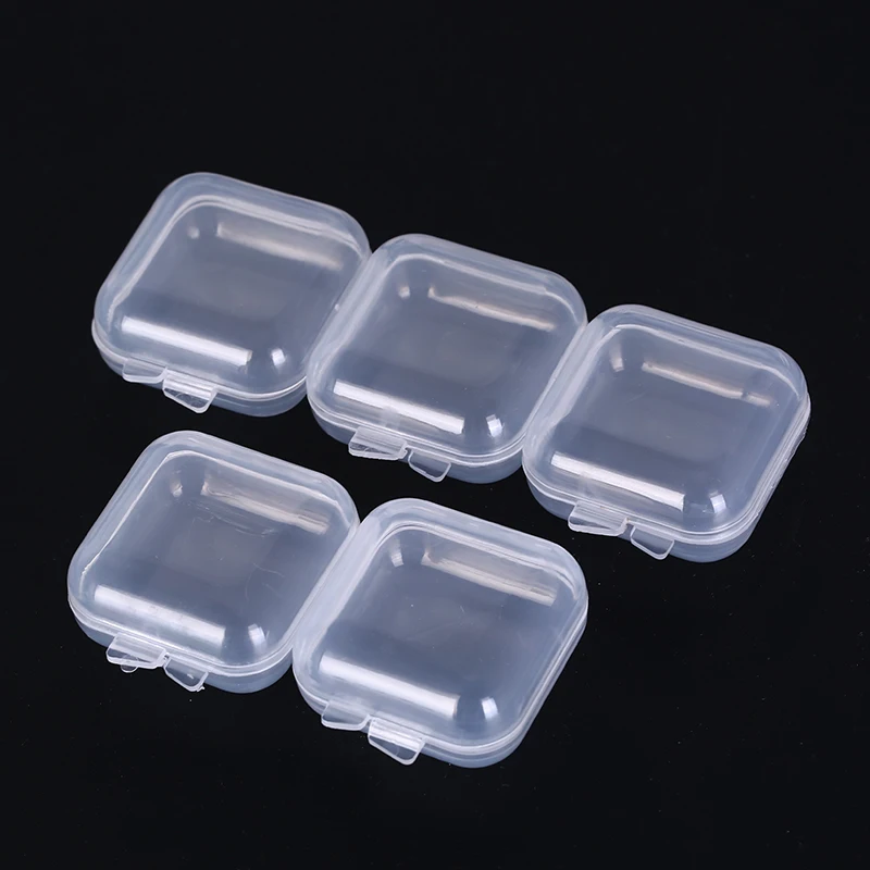 5pcs Mini Clear Plastic Sample Bottle Face Cream Container Ear Plug Small Box