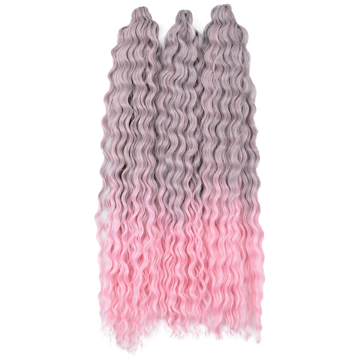 Ariel Curl Hair Water Wave Twist Crochet Hair Synthetic Braid Hair Ombre Blonde Pink 22 Inch Deep Wave Braiding Hair Extension