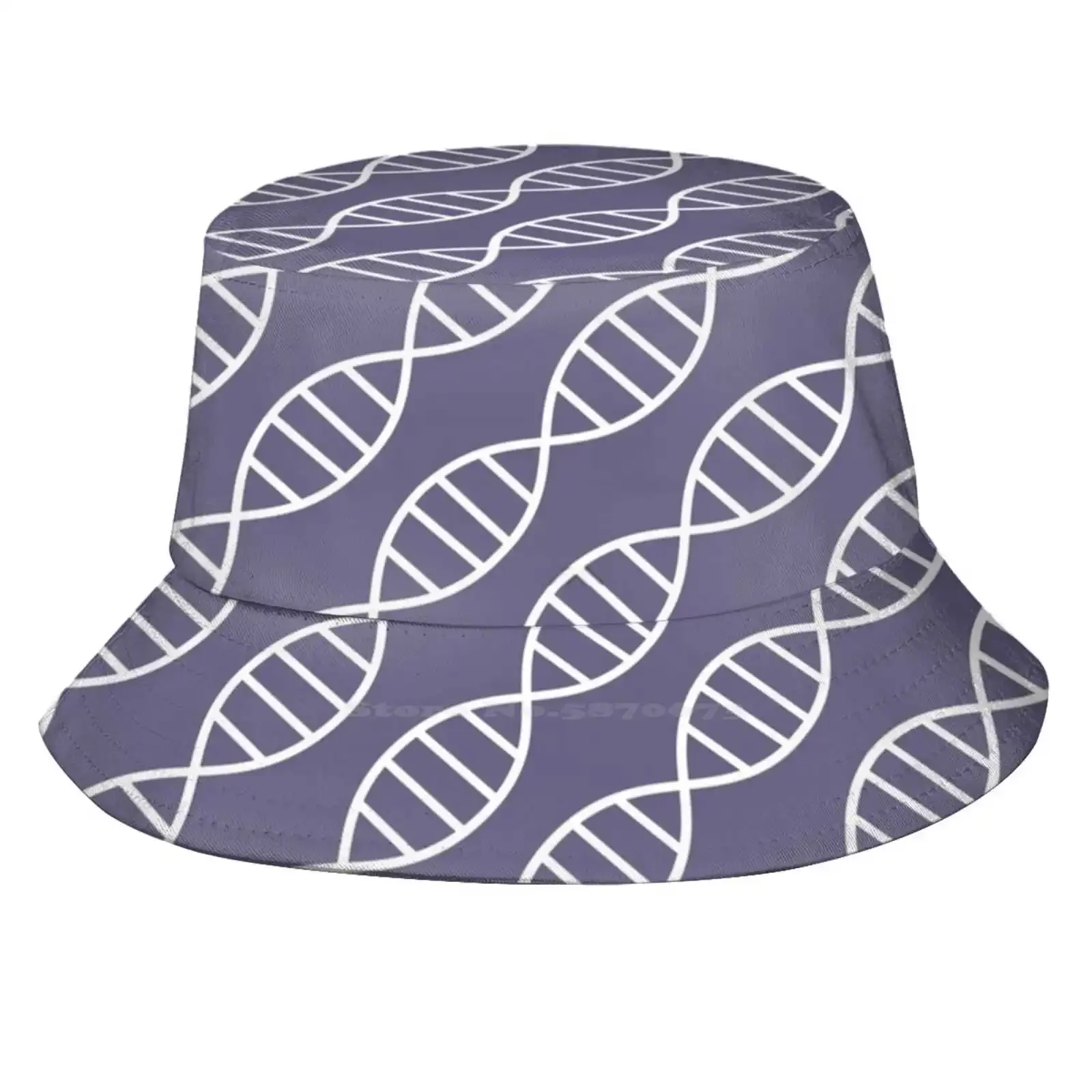 Dna Biotech Pattern Unisex Fisherman Hats Bucket Hats Pattern Deoxyribonucleic Dna Genetics Genes Science