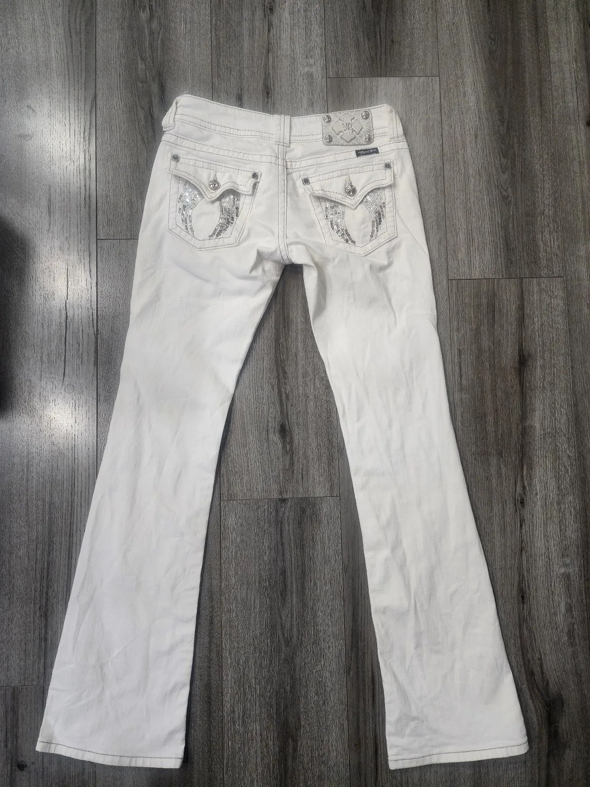 

Harajuku Wings Bling Sparkle Pockets Pants Y2K New Gothic White Denim Embroidery Jeans Women Hip Hop Streetwear Goth Baggy Jeans