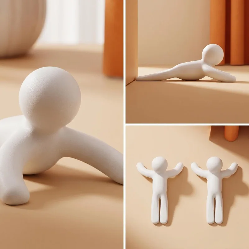 2 Cute Decorative Door Stoppers, Flexible and Movable Door Wedges with Non-Slip Base to Protect Walls and Floors view 4