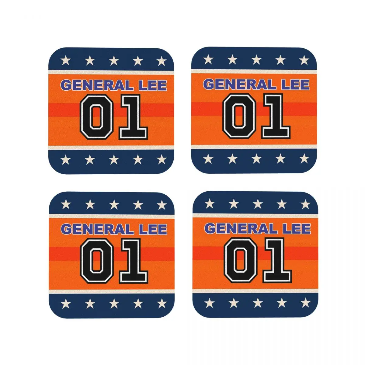 Dukes Of Hazzard Good Ol' Boys Racing Car 01 General Lee Coasters Coffee Mats Mug Cup Tableware Pads for Home Kitchen Dining Bar