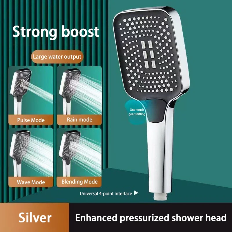 

Регулируемая насадка для душа высокого давления, 3 режима, большой расход, экономия воды, смеситель для ванной комнаты с ручным распылителем, сильный расход, струя дождя