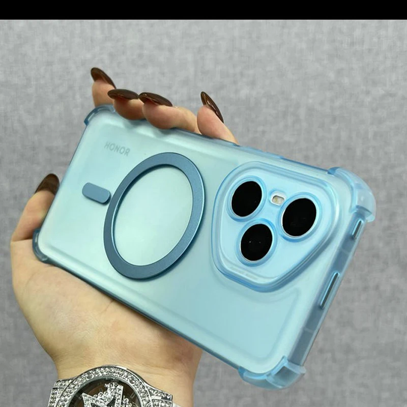 

For Honor400Lite Case Airbag Shockproof Magnetic Wireless Charging Case For Honor 400 300 200 100 90 80 70 60 Pro Clear Cover