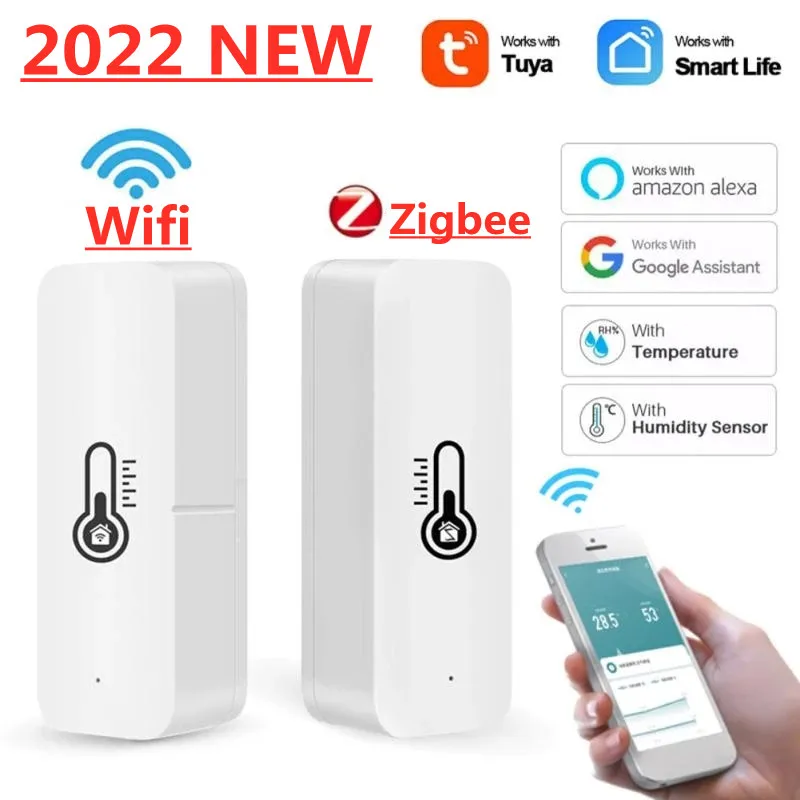 Tuya Wifi ZigBee Smart Temperature Humidity Sensor Indoor Outdoor Hygrometer Thermometer Detector Alexa Google Home SmartLife