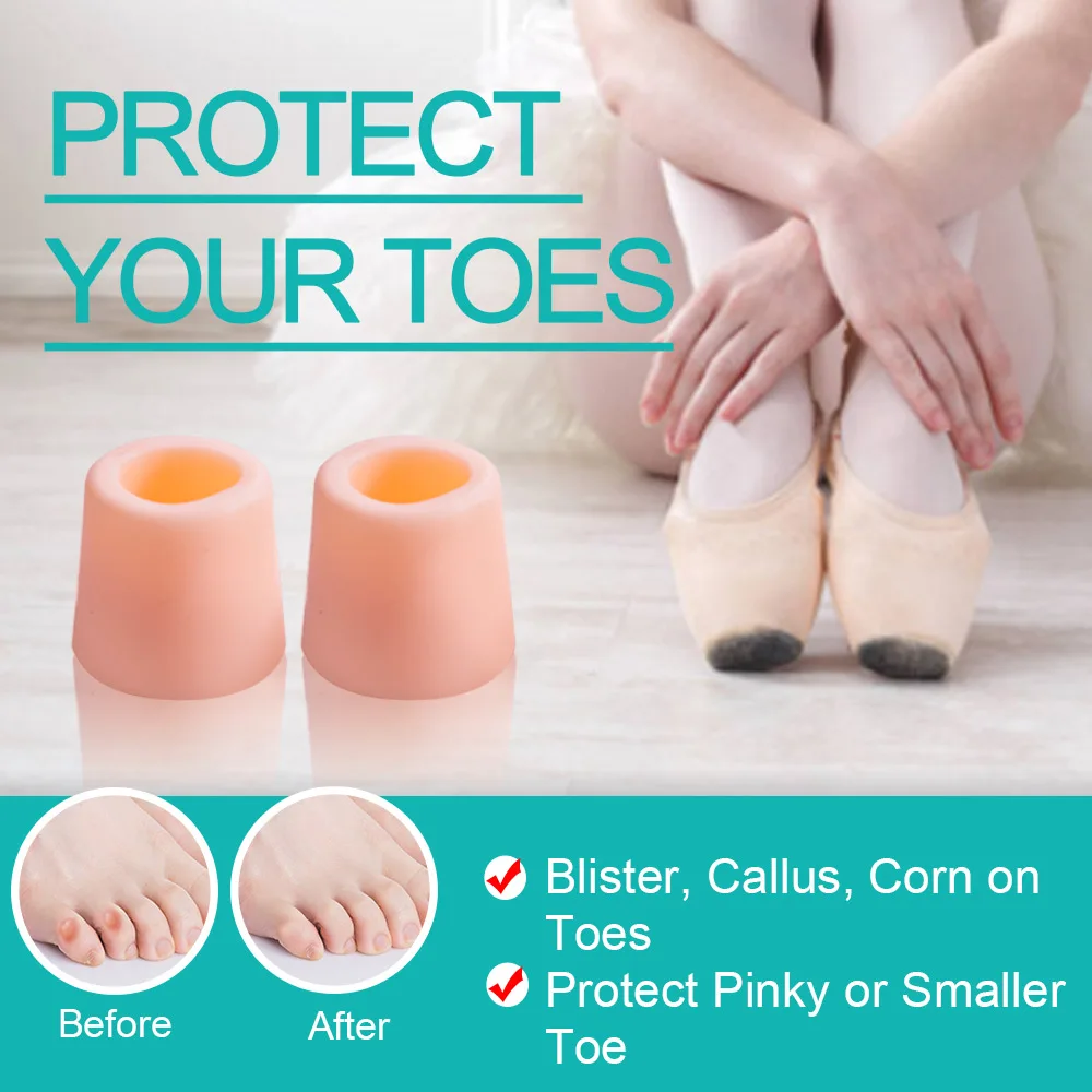 2Pcs/Pair Silicone Little Toe Protector Foot Corns Calluses Blister Protection Pad Anti-Wear Hole Toes Separator Pedicure Tool